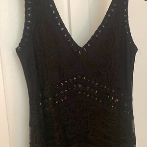 Long black dress formal with sparkles mermaid bottom.